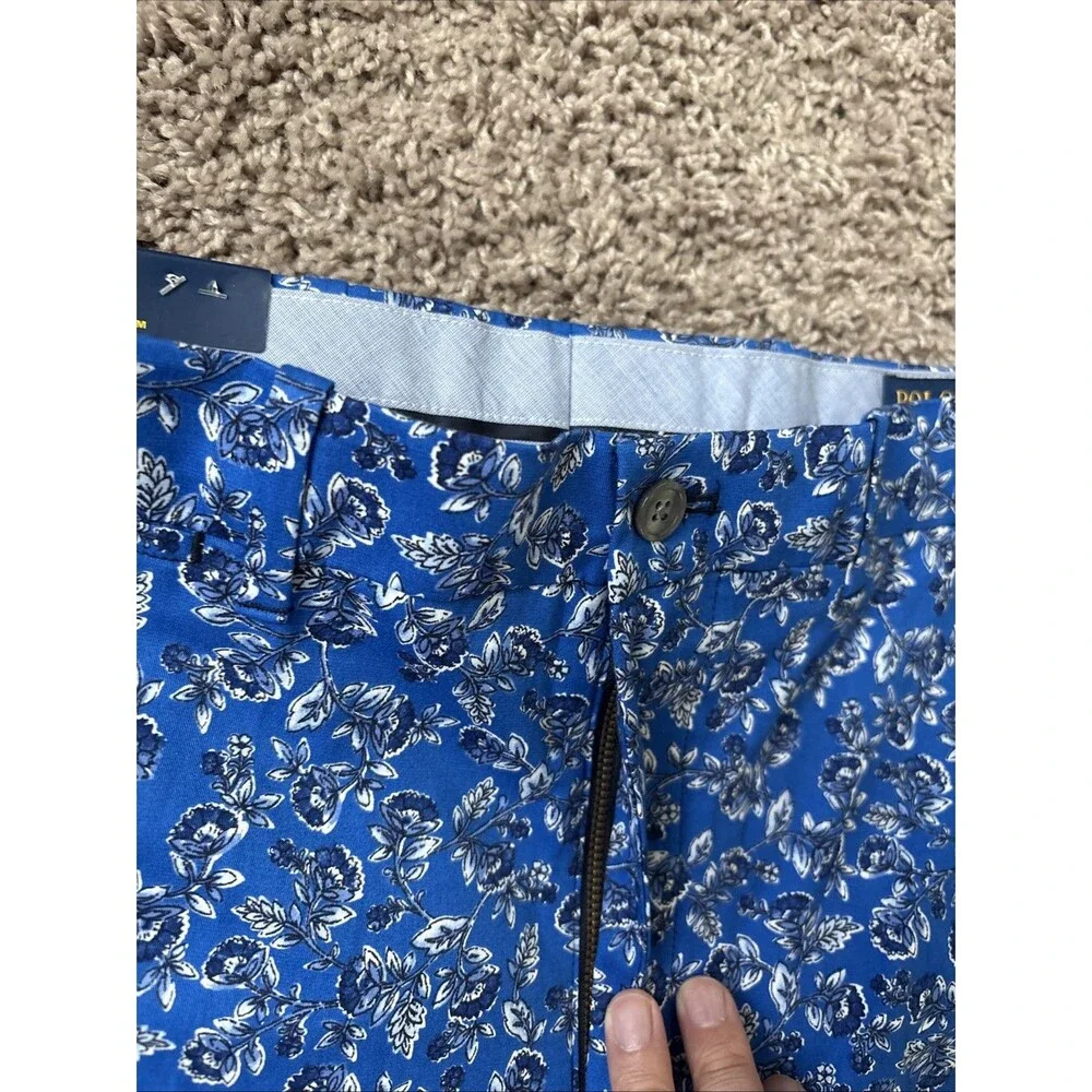 Polo Ralph Lauren Golf Pants Mens 36x30 Blue Floral Tailored Fit New Khakis Pant - Picture 4 of 6